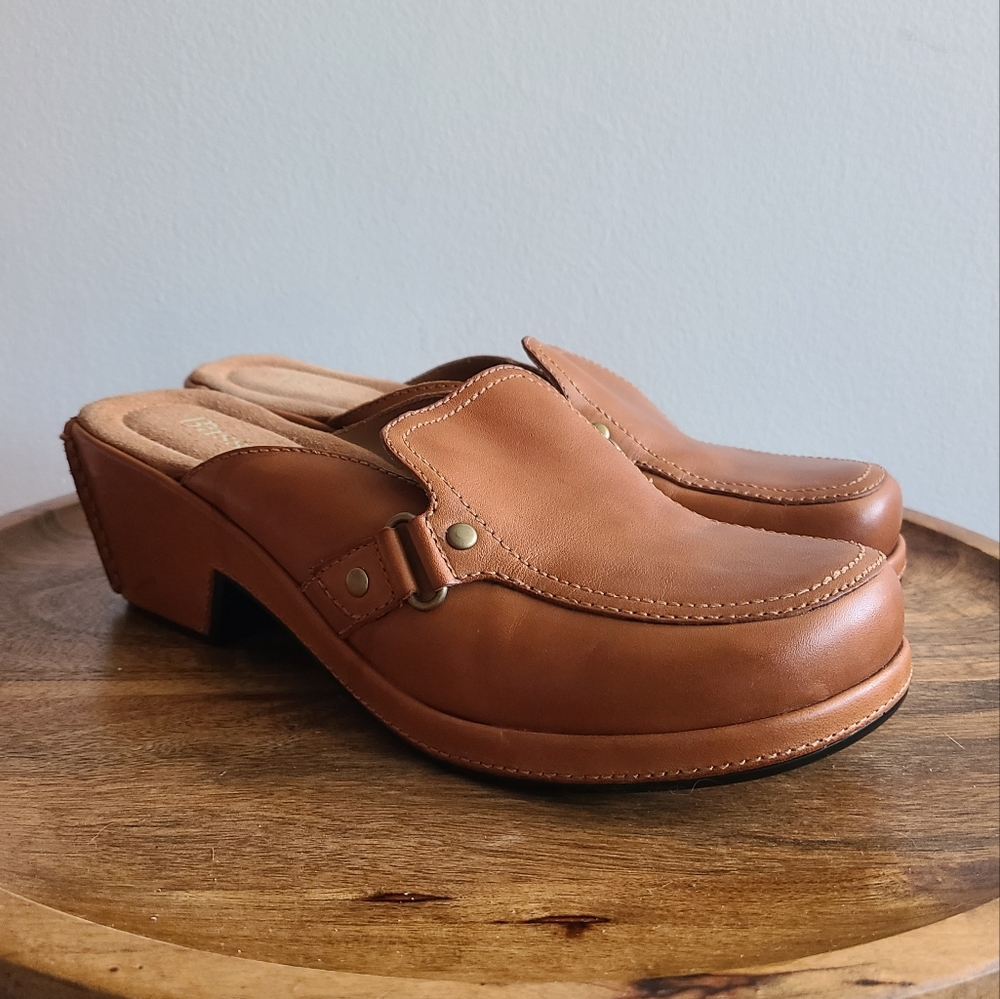 Bass Women's Brown Leather Mules